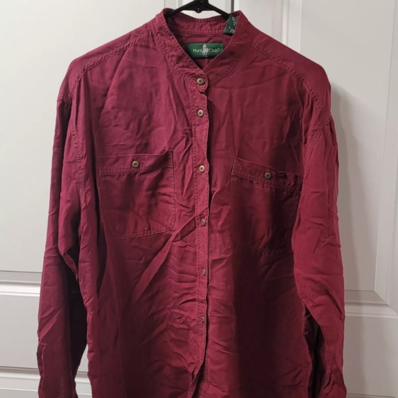 Hunt Club Men's Button Up Shirt Size: Large 100 Percent Silk - Picture 1 of 10